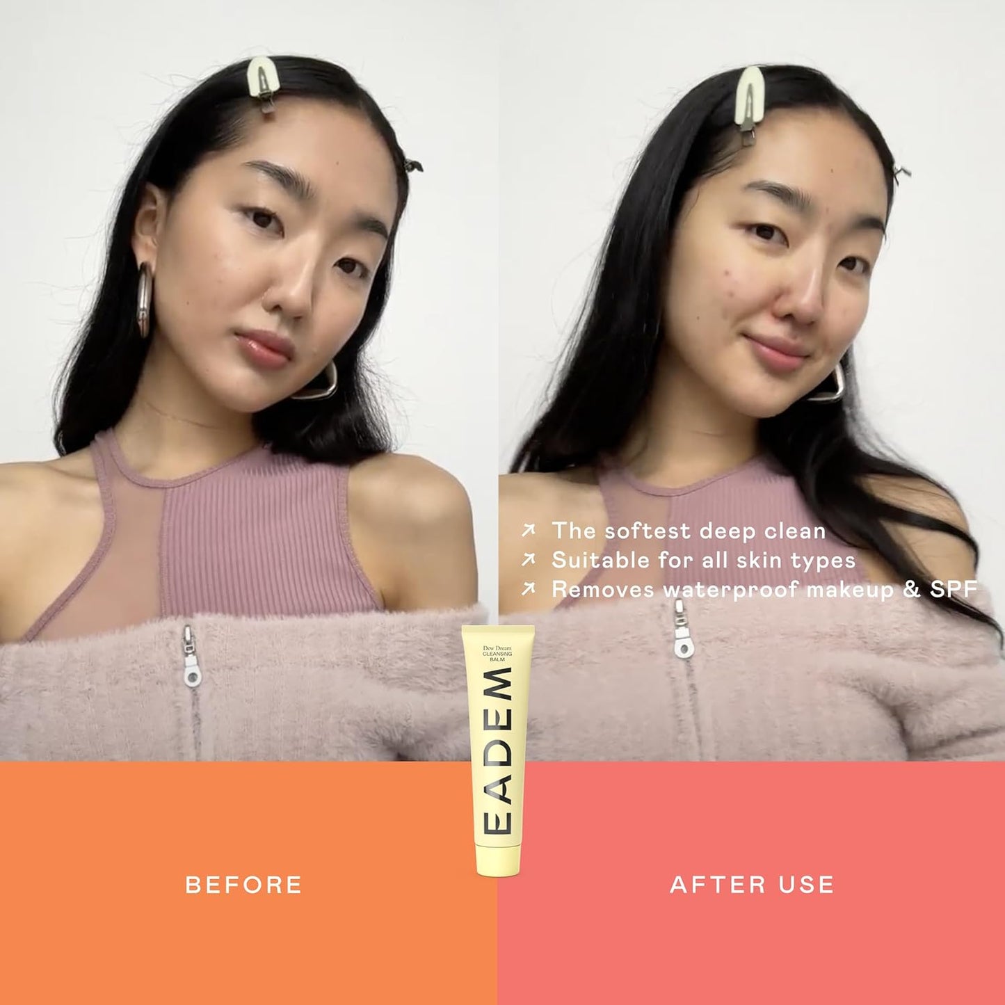 EADEM Dew Dream Hydrating Cleansing Balm & Makeup Remover with Moringa & Tiger Grass, Facial Cleanser & Skincare Moisturizer, Hydrating Skin Care Make Up Remover Balm, 3.4 oz-FemmiqueWomen