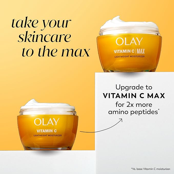 Olay Vitamin C Face Moisturizer, Brightening Cream for Women, Instant Hydration, Evens Tone, Dark Spot & Hyperpigmentation Reduction, Glowing Skin Care - Niaciniamide, Lactic Acid, 1.7 Oz-FemmiqueWomen
