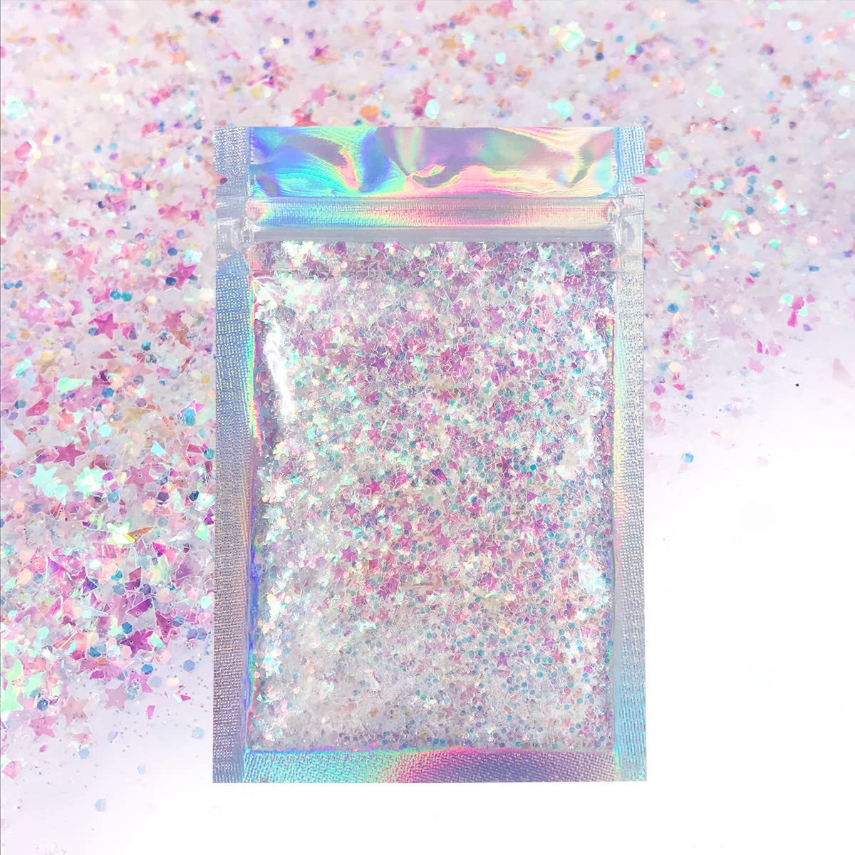 Iridescent Body Glitter - 15g Chunky Holographic Face, Hair, and Eye Glitter - Rave and Festival Accessories - Cosmetic Makeup Loose Set-FemmiqueWomen