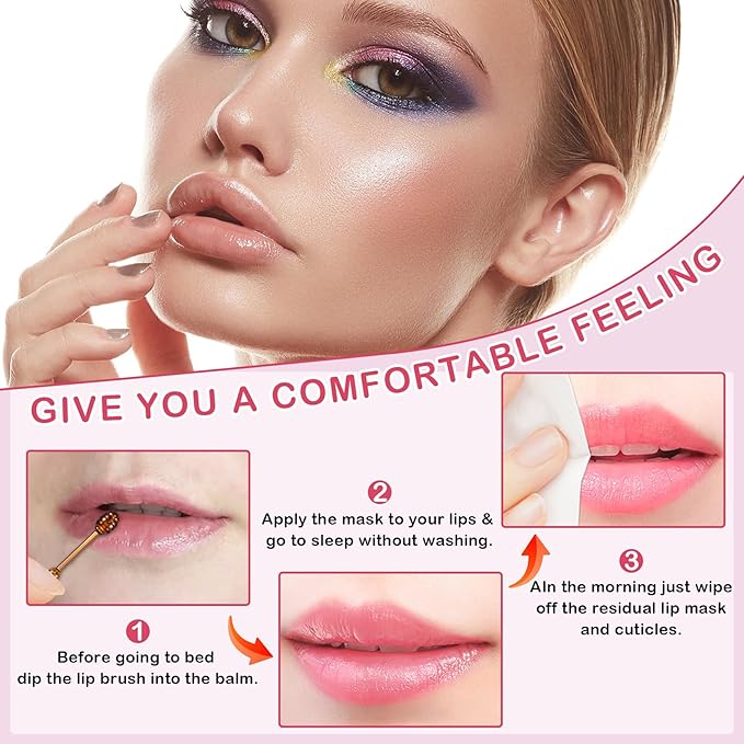 2PCS Bee Lip Balm Honey Pot Cherry Honey Lip Balm Sleeping Lip Mask Silky Hydrating Bee Lip Balm Honey Lip Mask Overnight Lip Care Products(Honey+Cherry)-FemmiqueWomen