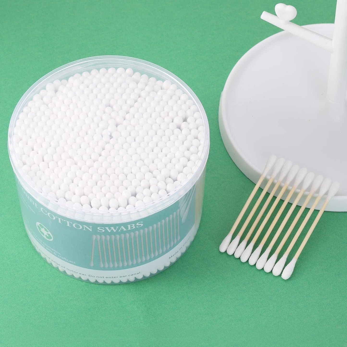 2000 Count Cotton Swabs Double Tipped Ear Cleaning Buds with Bamboo Stick 3 Inch Cotton Tip Applicators for Ears and Makeup-FemmiqueWomen