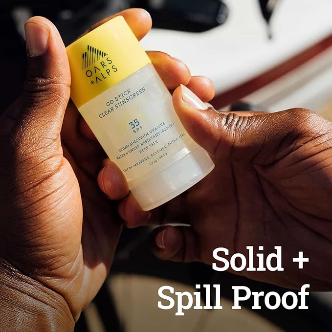 Oars + Alps Go Stick Clear SPF 35 Face Sunscreen, Skin Care Infused with Vitamin E and Antioxidants, Water and Sweat Resistant, TSA Friendly, 1.7 Oz, 1 Pack-FemmiqueWomen