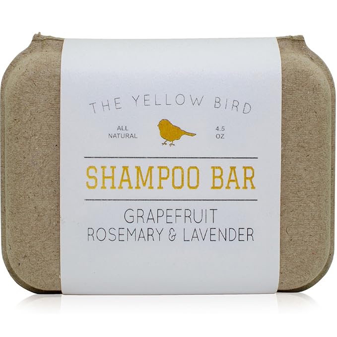 The Yellow Bird Solid Bar Shampoo Soap. Grapefruit, Rosemary, and Lavender. Mild Natural and Organic Ingredients. Sulfate Free. Gentle Scalp + Hair Care-FemmiqueWomen