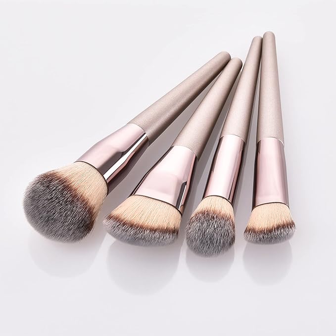 4pcs Professional Makeup Brush Set, Premium Synthetic Liquid Foundation Brush Blending Powder Tapered Kabuki Makeup Brushes Cosmetics Applicator-FemmiqueWomen