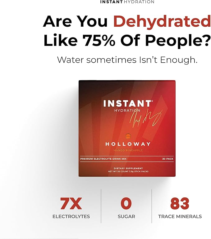 Instant Hydration Electrolytes Powder Packets - Mango Pineapple Drink Mix - Zero Sugar - Keto, Vegan, Gluten-Free, Non-GMO - Boost Recovery, Brain Health, Muscle & Tissue Support- 30 Sticks-FemmiqueWomen