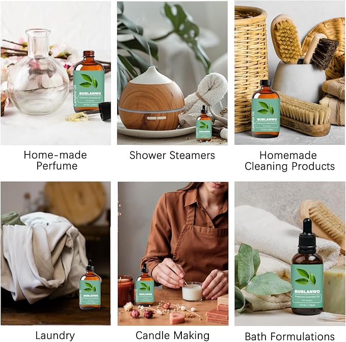 Organic Camphor Essential Oil for Damaged Hair Water Toner Spray for Face Skin Care Soaps Skin Hydration Bath Facial Mist Toner 118 ml-FemmiqueWomen