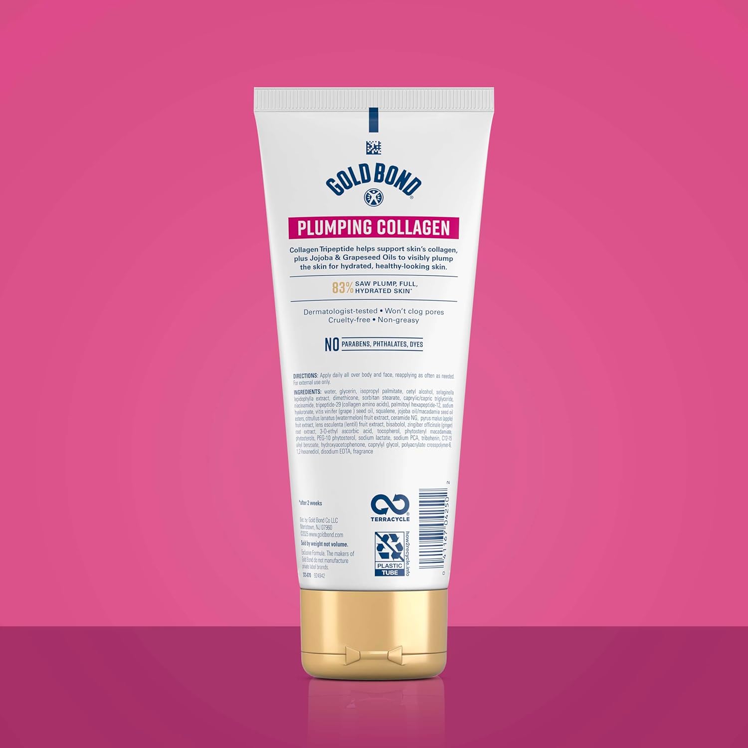 Gold Bond Plumping Collagen Body and Face Serum Lotion, Lightweight Hydrating Moisturizer with Collagen Peptide Complex, Jojoba and Grapeseed Oils to Visibly Plump Skin, Cherry Blossom Scent, 8 oz-FemmiqueWomen