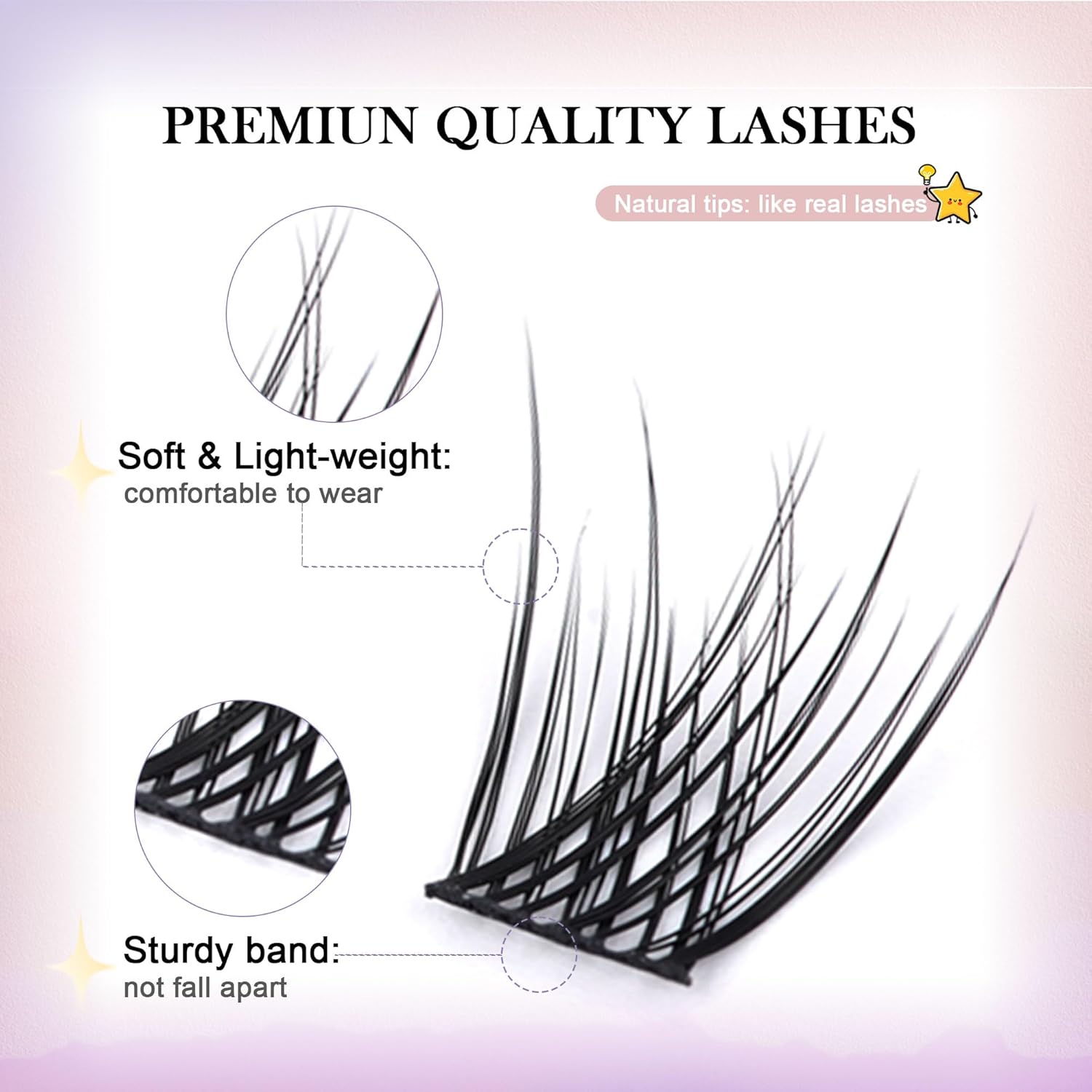 GAQQI Lash Clusters, GQ03 False Eyelashes DIY Lash Extensions D Curl 168PCS Cluster Lashes 10-16MM, Wispy and Natural Lash Wisps (GQ03,10-16mm,D Curl)-FemmiqueWomen