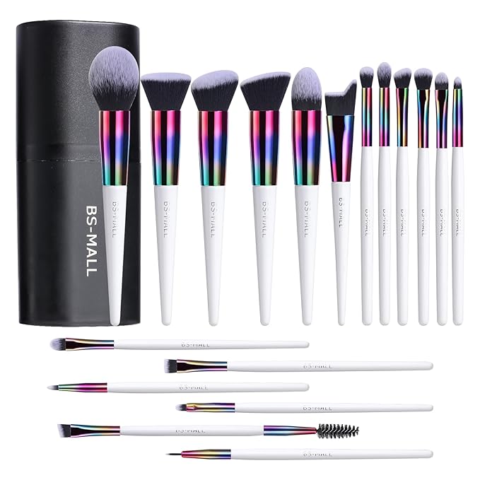BS-MALL Makeup Brushes Makeup Tools Kit Premium Synthetic Powder Foundation Contour Concealers Lip Brushes Set 18 Pcs-FemmiqueWomen