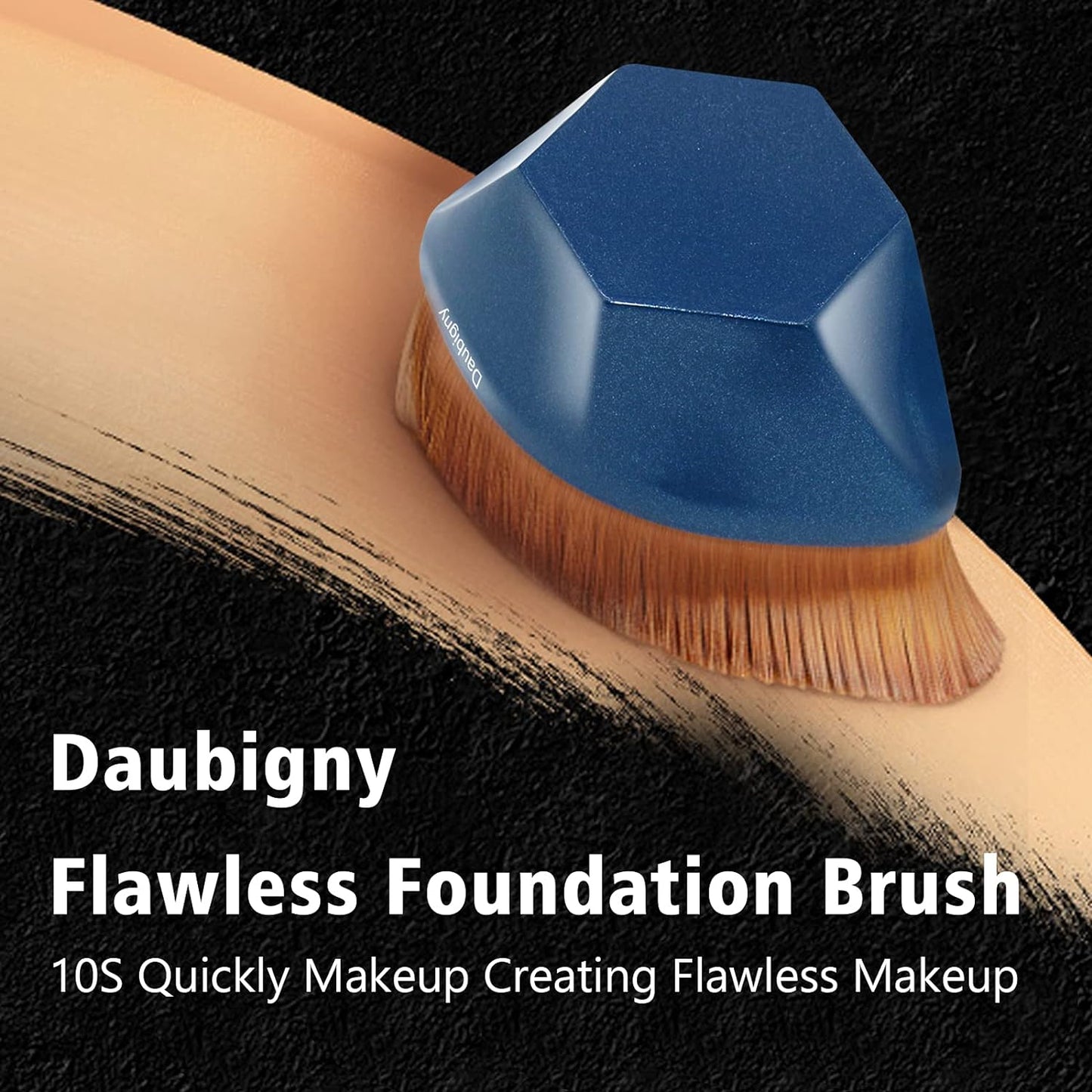 Daubigny Perfect Makeup Brush for Face Blush Foundation Brush for Blending Liquid, Cream or Flawless Powder Cosmetics with Protective Case (Blue)-FemmiqueWomen