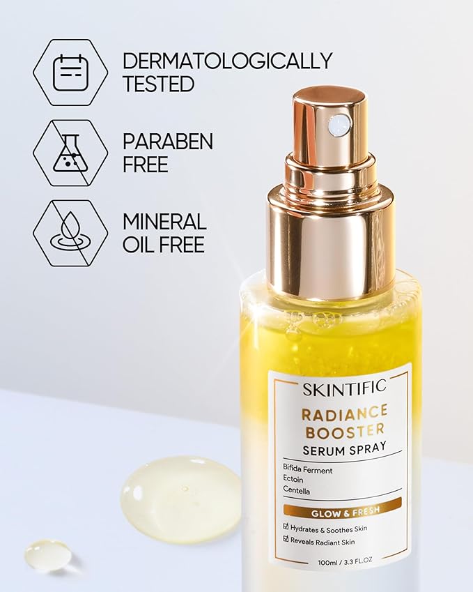 Radiance Booster Spray Serum, Vegan Skin Care, Light-weight Face Moisturizer, Glow Serum for Radiant Skin, Non Comedogenic, All In One Mist, 3.3 fl oz.-FemmiqueWomen