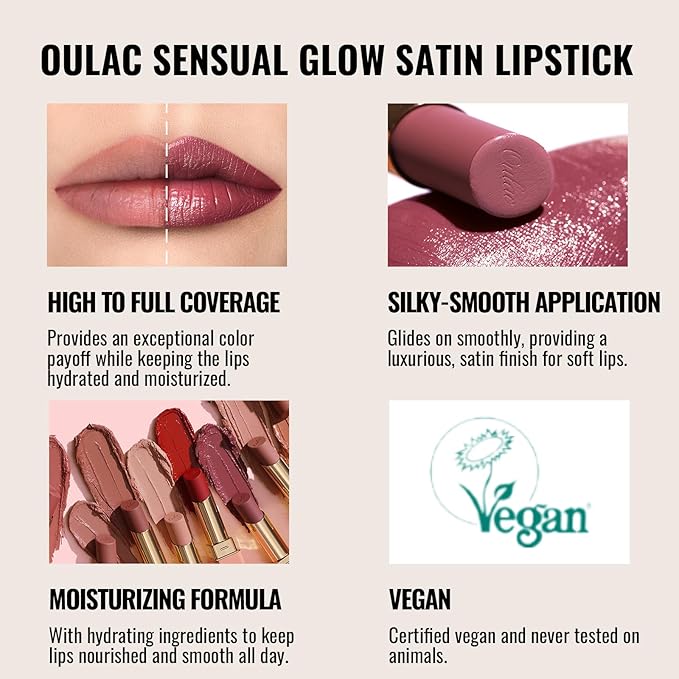 Oulac Sensual Glow Color Rich Satin Lipstick Set 3-FemmiqueWomen