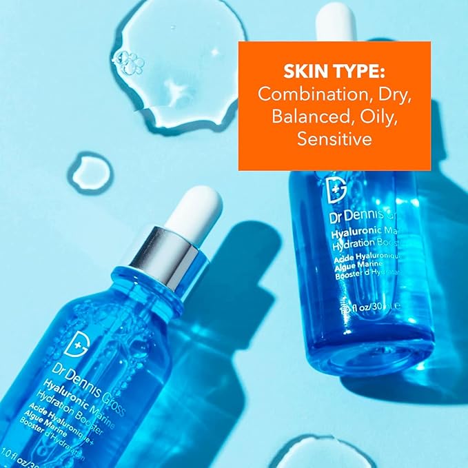 Dr Dennis Gross Hyaluronic Marine™ Hydration Booster: for Dehydrated, Rough Texture, Dry Fine Lines & Wrinkles, 1 fl oz-FemmiqueWomen