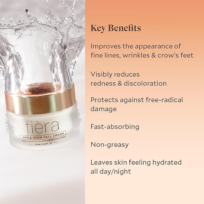 FIÈRA 24-Hour Rejuvenating Face Cream with Apple Stem Cells - Anti-Aging Moisturizer for Mature Skin, Day & Night Hydration, Improves Skin Tone, Texture, and Elasticity - 1.69 FL. OZ. / 50 ML-FemmiqueWomen
