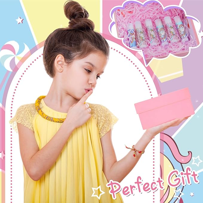 24 Pcs Unicorn Lip Balm Back to School Gift Unicorn Party Favors Lip Balm for Girls Birthday Party Favors Lip Gloss for Kids Gifts for Kids Fruity Favors Unicorn Gift for Cute Girls-FemmiqueWomen