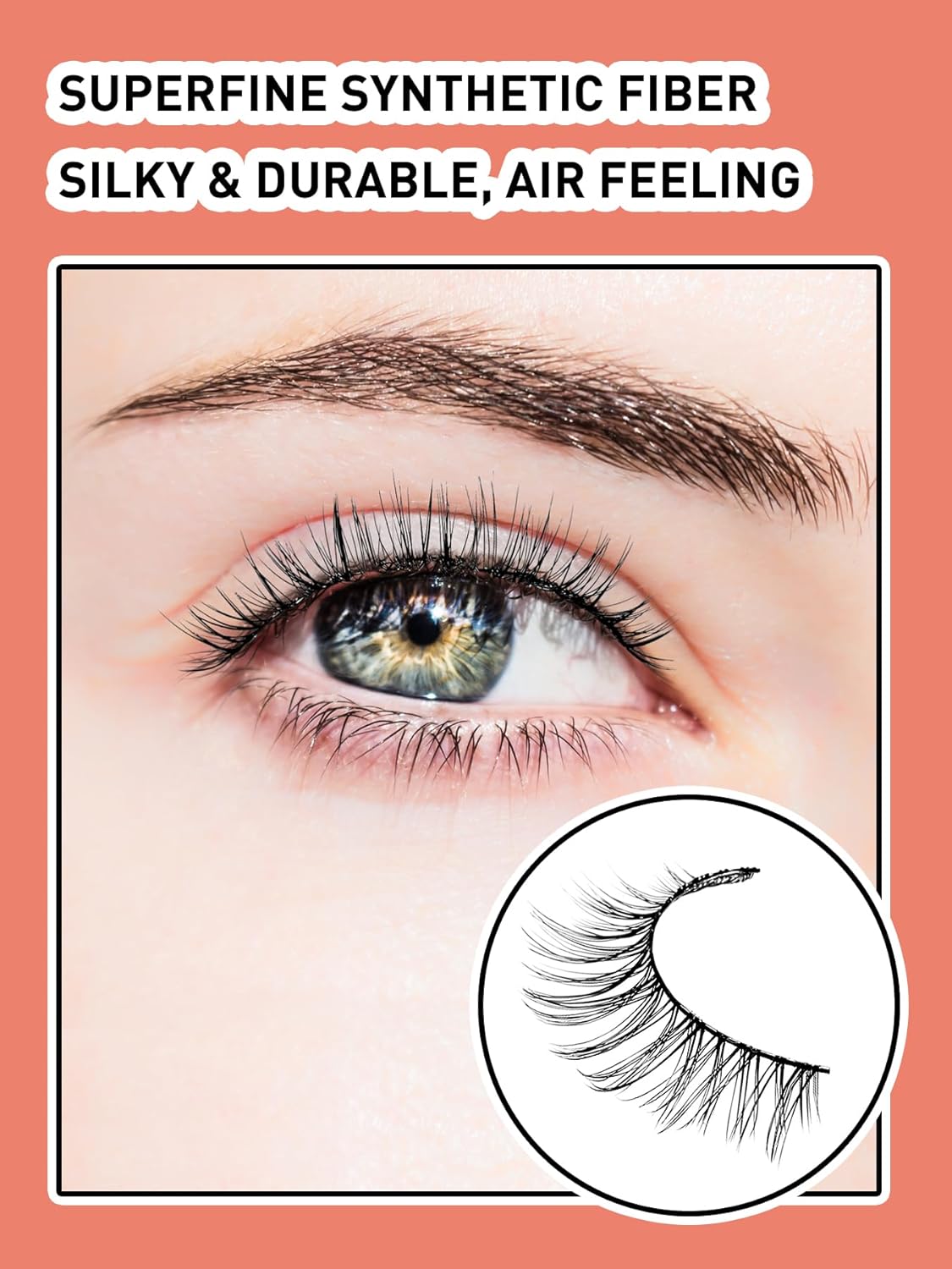 Lashes Wispy Eyelashes False Eyelashes 10MM Short Lash Thin Band Strip Lashes Natural Lashes 3D Volume Eyelashes Soft False Lashes 7 Pair Siligli-FemmiqueWomen