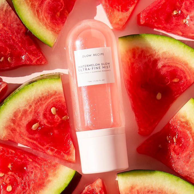 Glow Recipe Watermelon Glow Facial Spray + Hydrating Mist - Ultra-Fine Face Mist with Hyaluronic Acid + Hibiscus AHA to Refresh Dry Skin & Enhance Dewy Makeup - Suitable for All Skin Types (75ml)-FemmiqueWomen