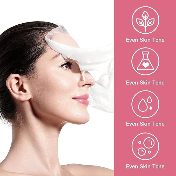 5 Pack Sheets Face Masks Skincare For All Skin Types, Cherry Facial Sheet Masks, Hydrating Facial Sheets Mask for Firming, Sheet Mask with Cherry Blossom Face Mask for Glowing Skin-FemmiqueWomen