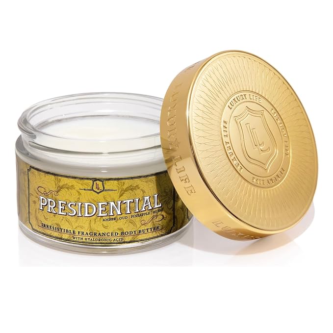 LUXURY LIFE BUTTER - Irresistibly Scented Body Butter with Hyaluronic Acid for Ultimate Moisture. Luxurious Natural Fragrance. Hydrates for a Non-Greasy Glamorous Glow, Presidential, 5 oz.-FemmiqueWomen
