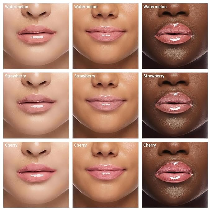 3 PCS Bee Lip Balm Honey Pot, Watermelon & Cherry & Strawberry Lip Mask Overnight Propolis Moisturizing Lip Balm Hydrating Prevention Dry and Crack Lip Scrubs Exfoliator Lip Wrinkle Care (Set C)-FemmiqueWomen