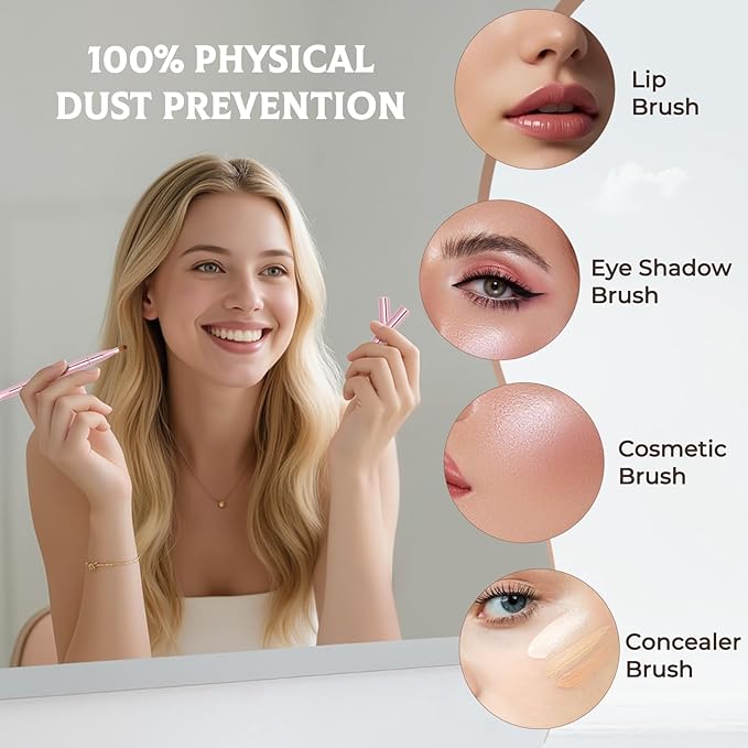 Unaone 2 Pack Lip Brush for Lipstick, Dual-Ended Lip Makeup Brush with Lid, Lipstick Brush for Lip Gloss-FemmiqueWomen