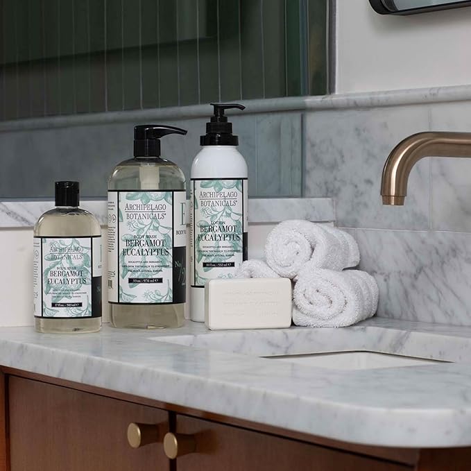 Archipelago Botanicals Bergamot Eucalyptus Lotion, Hydrating Lotion for Rejuvenated and Smooth Skin, Scented Body Lotion Made without Parabens, Phthalates and GMOs (18 oz)-FemmiqueWomen