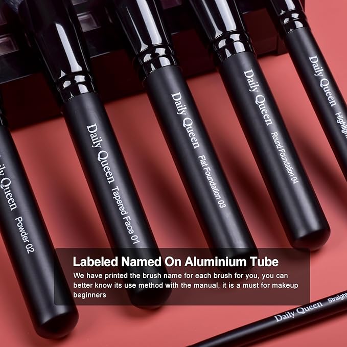 29pcs Black Professional Makeup Brush Set Kabuki Powder Concealers Eye shadows Blush Eyeliner Eyebrow Contour Eye blending Brushes (29pcs brush+black barrel)-FemmiqueWomen