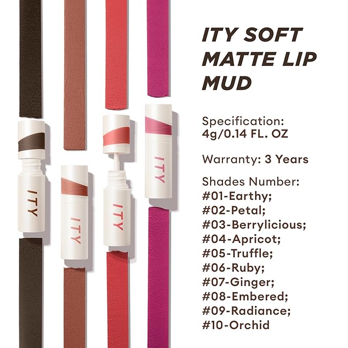 ITY Velvet Matte Finish Lip Stain-Mousse Textured Lip Clay, Orange Shade, Conceals Lip Lines, Rich Pigment Lip Tint Lipsticks, 0.14 oz (4g) in Ginger-FemmiqueWomen