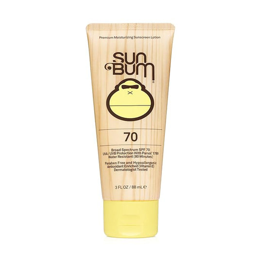 Sun Bum Original SPF 70 Sunscreen Body Lotion - Broad Spectrum Moisturizing Sunscreen with Vitamin E - Hawaii 104 Act Compliant (Made without Octinoxate & Oxybenzone) - Travel Friendly - 3 oz-FemmiqueWomen