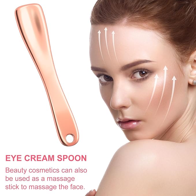 3 Pcs Facial Spatula Sticks Mini Metal Makeup Spatulas Tiny Skincare Cosmetic Spoons Reusable Face Eye Cream Lotion Applicator Tools Facial Massage Sticks for Women Girls-FemmiqueWomen