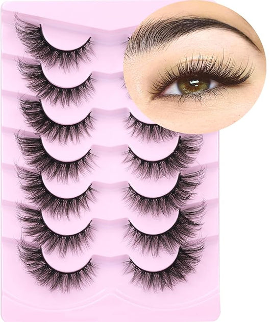 False Lashes Natural Look Faux Mink Eyelashes Wispy Fox Eye Lashes That Look Like Extensions 3D Mink Lashes Natural Strip Lashes Pack by Kiromiro-FemmiqueWomen