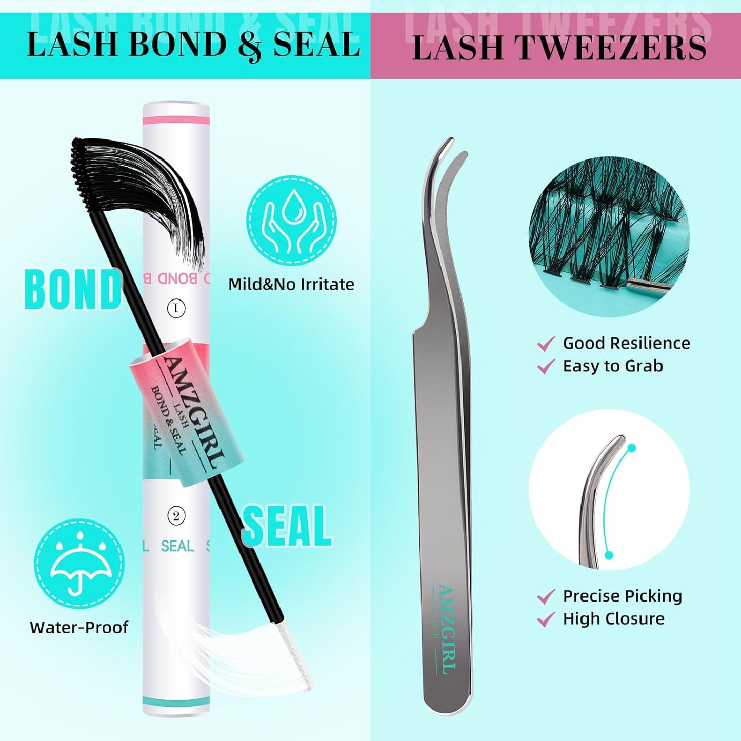 Lash Clusters Kit 200PCS 40D Eyelash Extension Kit D Curl Wispy Eyelash Clusters DIY Natural Individual Lashes Kits Lashes Extensions Kit with Lash Bond and Remover Eyelash Tweezer at Home（White Bond）-FemmiqueWomen