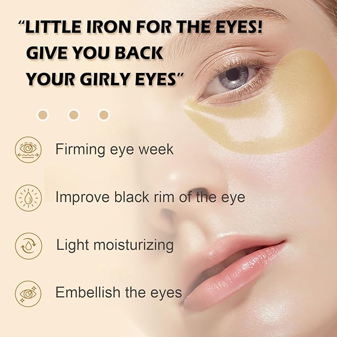 24k Gold Under Eye Patches,60PCS Collagen Eye Masks for Puffy Eyes,Dark Circles,Reduce Wrinkles,Natural Refresh Revitalizing Eye Skin Care Products-FemmiqueWomen