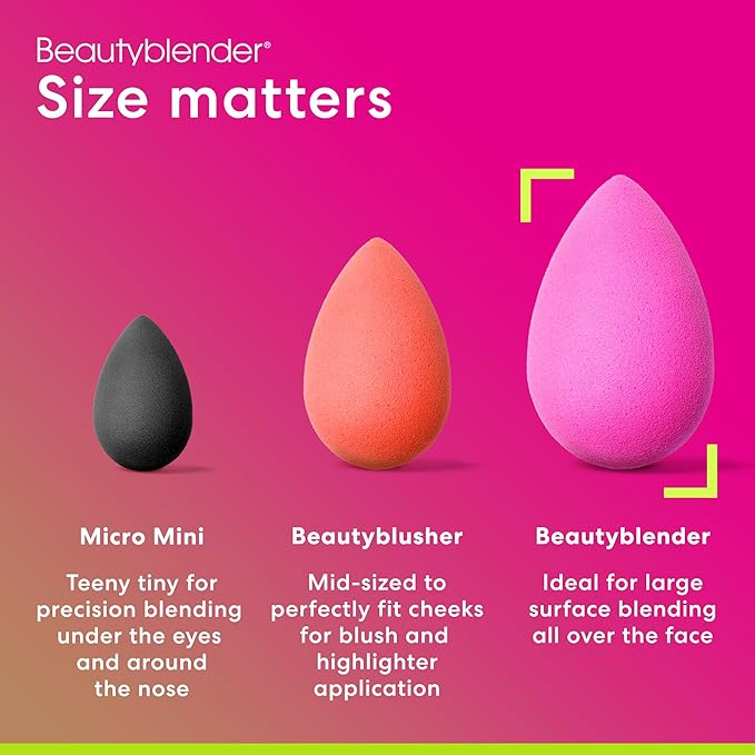 Beautyblender® | Original Pink + Nude Beauty Blender 2-Piece Bundle for Blending Foundations, Powders, and Creams, Super-Soft Foam for Streak-Free Application, Made in the USA, Reusable, Washable-FemmiqueWomen