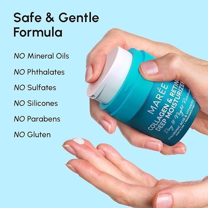 MAREE Face Moisturizer Retinol Cream for Face - Wrinkle Cream for Women - Anti Aging Face Cream - Facial Moisturizer with Collagen - Crema Hidratante Para la Cara for Skin Tightening-FemmiqueWomen