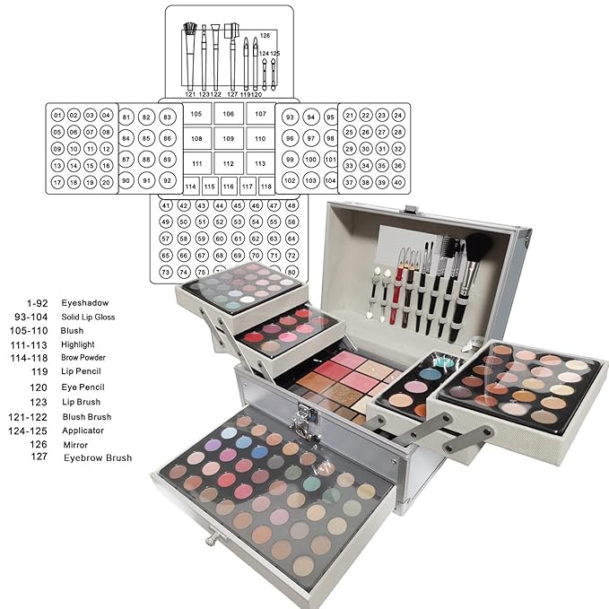118 Colors Makeup Kit All-in-one Makeup Set, Cosmetic-Gift for Women -Include Makeup Brush Set, Eyeshadow Palette, Brow Powder, Eyebrow Pencil, Lip brush -(Multicolor 101)-FemmiqueWomen