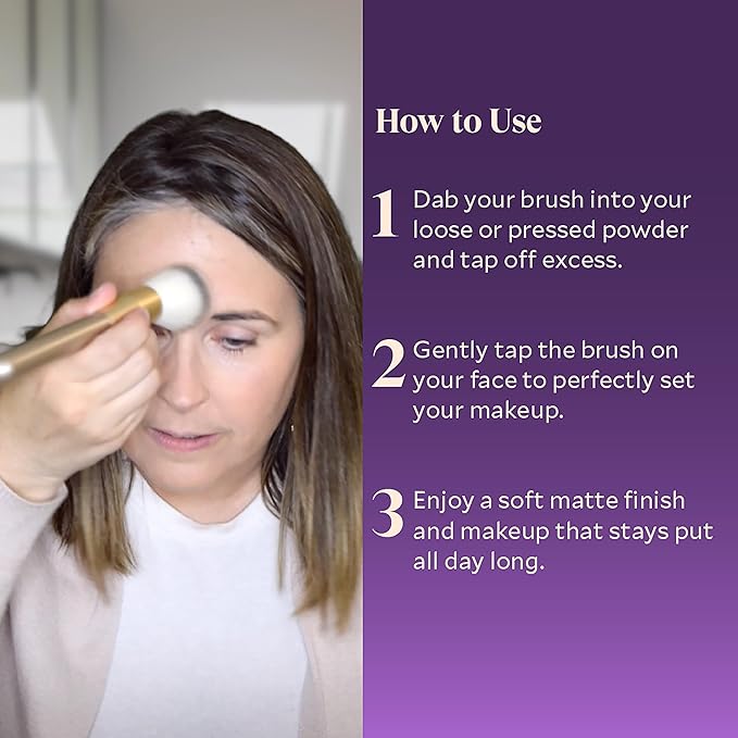 Fièra Finishing Powder Brush - Custom Facial Brush for Loose Powder - Quick & Easy Application - Lightweight & Easy to Clean - Pairs Perfectly with Fièra HD Matte Finishing Powder-FemmiqueWomen