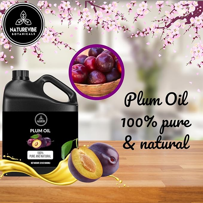 Naturevibe Botanicals Plum Oil 32 Ounces | 100% Pure and Natural | Great for Skin Care and Hair Care-FemmiqueWomen