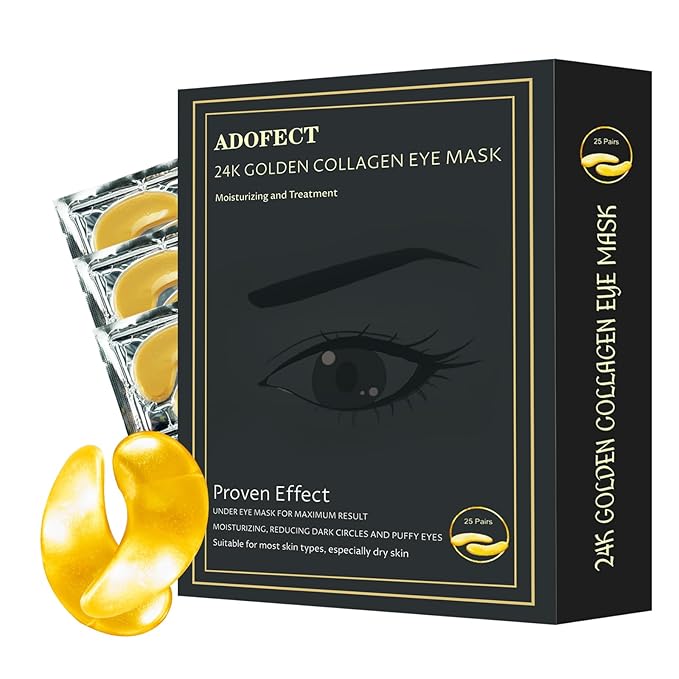 25 Paris Under Eye Patches Eye Mask for Puffy Eyes, Reducing Dark Circles, Anti-Aging & Refreshing, Collagen Eye Mask Eye Pads for Skin Care, 24K Gold-FemmiqueWomen