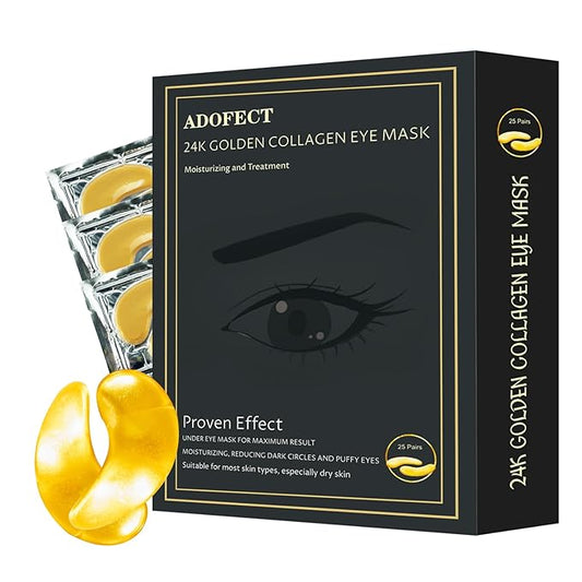 25 Paris Under Eye Patches Eye Mask for Puffy Eyes, Reducing Dark Circles, Anti-Aging & Refreshing, Collagen Eye Mask Eye Pads for Skin Care, 24K Gold-FemmiqueWomen
