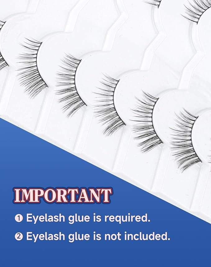 3/4 Lashes Half Natural Wispy Eyelashes Flared Corner Eyelashes False CatEye Lash Half Small Eyelash 7 Pairs D47-FemmiqueWomen
