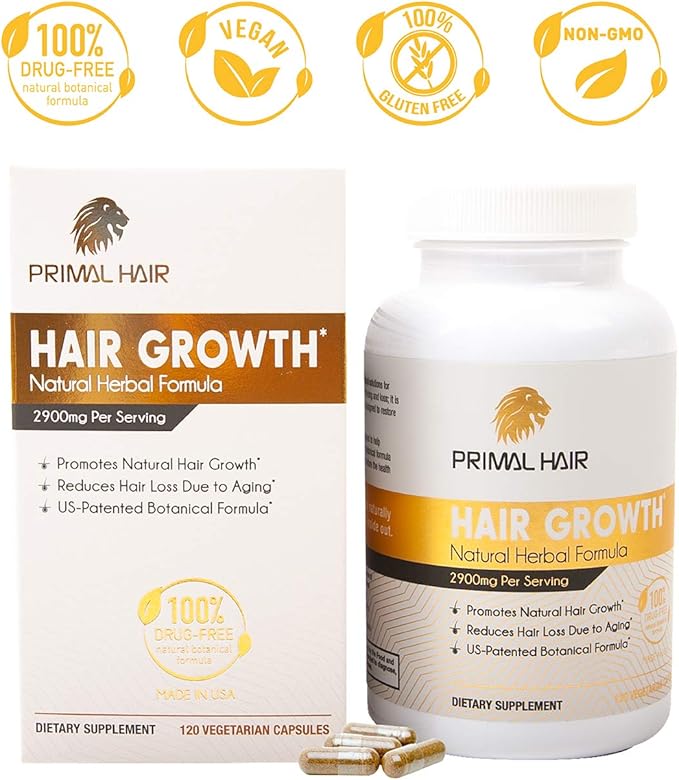 3 PK- 100% Natural Growth Treatment, Reduces Hair Loss, US Patented Formula Proven Effective for Men & Women, 100% Vegan, Non-GMO, 90-Day Supply, 3 Pack-FemmiqueWomen