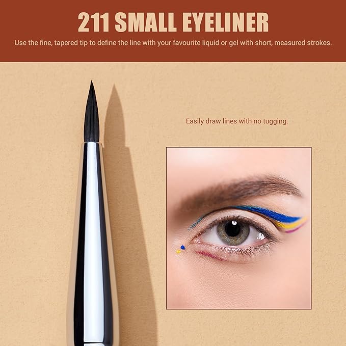 Jessup Eyeliner Brush Set, 3pcs Pro Precision Eyeliner Brushes Fine Point Angled Thin Gel Liquid Flat Winged Eye Liner Brush, Black T346-FemmiqueWomen