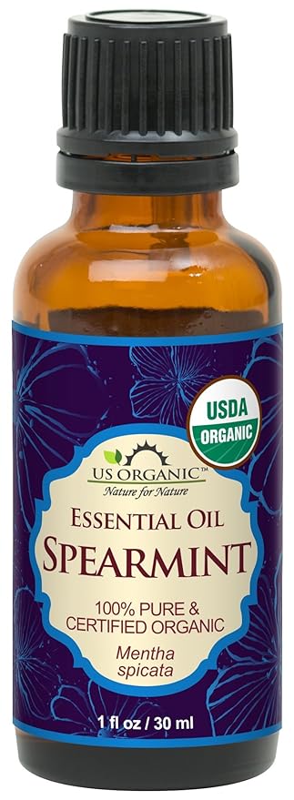 US Organic 100% Pure Spearmint Essential Oil - USDA Certified Organic, Steam Distilled - W/Euro droppers (More Size Variations Available) (30 ml / 1 fl oz)-FemmiqueWomen
