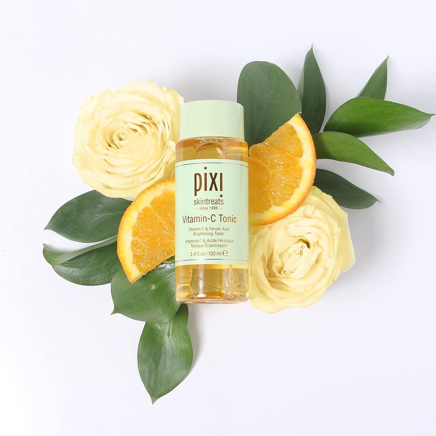 Pixi Vitamin-C Tonic,Brightening & Soothing Facial Toner, Boost Skin Luminosity, Infused with Vitamin-C & Ferulic Acid, Alcohol Free Daily Toner, 100ml / 3.4fl oz Travel Size Skin Care-FemmiqueWomen