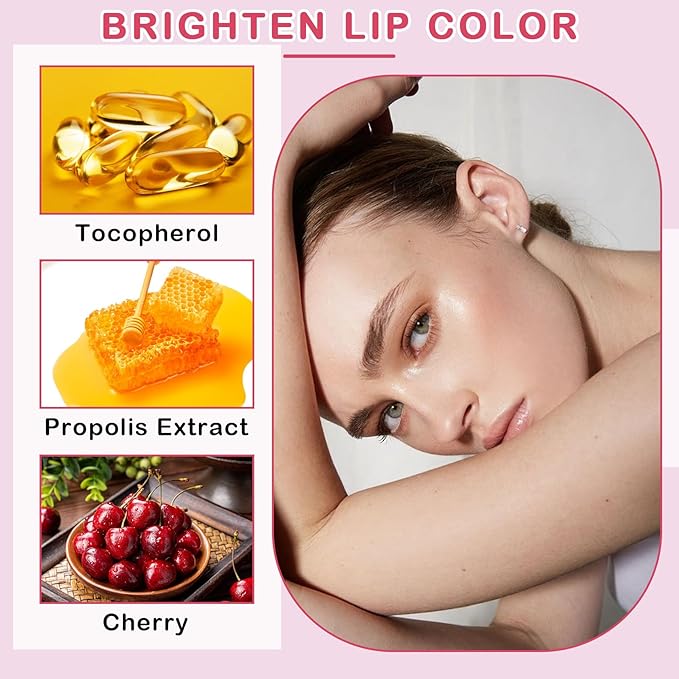 2PCS Bee Lip Balm Honey Pot Cherry Honey Lip Balm Sleeping Lip Mask Silky Hydrating Bee Lip Balm Honey Lip Mask Overnight Lip Care Products(Honey+Cherry)-FemmiqueWomen