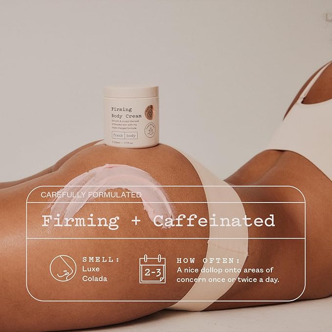 frank body Firming Body Cream | Caffeine & BODY 3 COMPLEX™ to Help Reduce the Look of Dimpled Skin & Stretch Marks | Vegan, Cruelty-Free, Hyper-Hydrating | 200ml-FemmiqueWomen