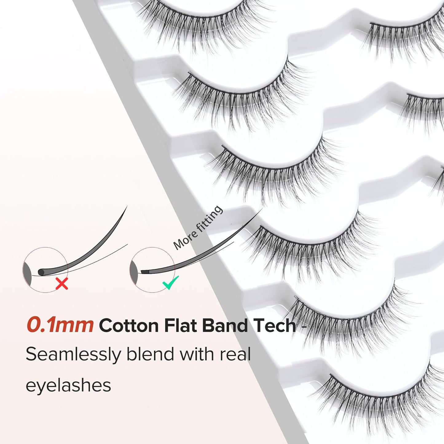 Anime Lashes Wispy False Eyelashes Natural Look 12MM Strip Lashes Thin Band False Lashes 3D Volume Fake Eyelashes 7 Pair C Curl Lash Pack Siligli-FemmiqueWomen