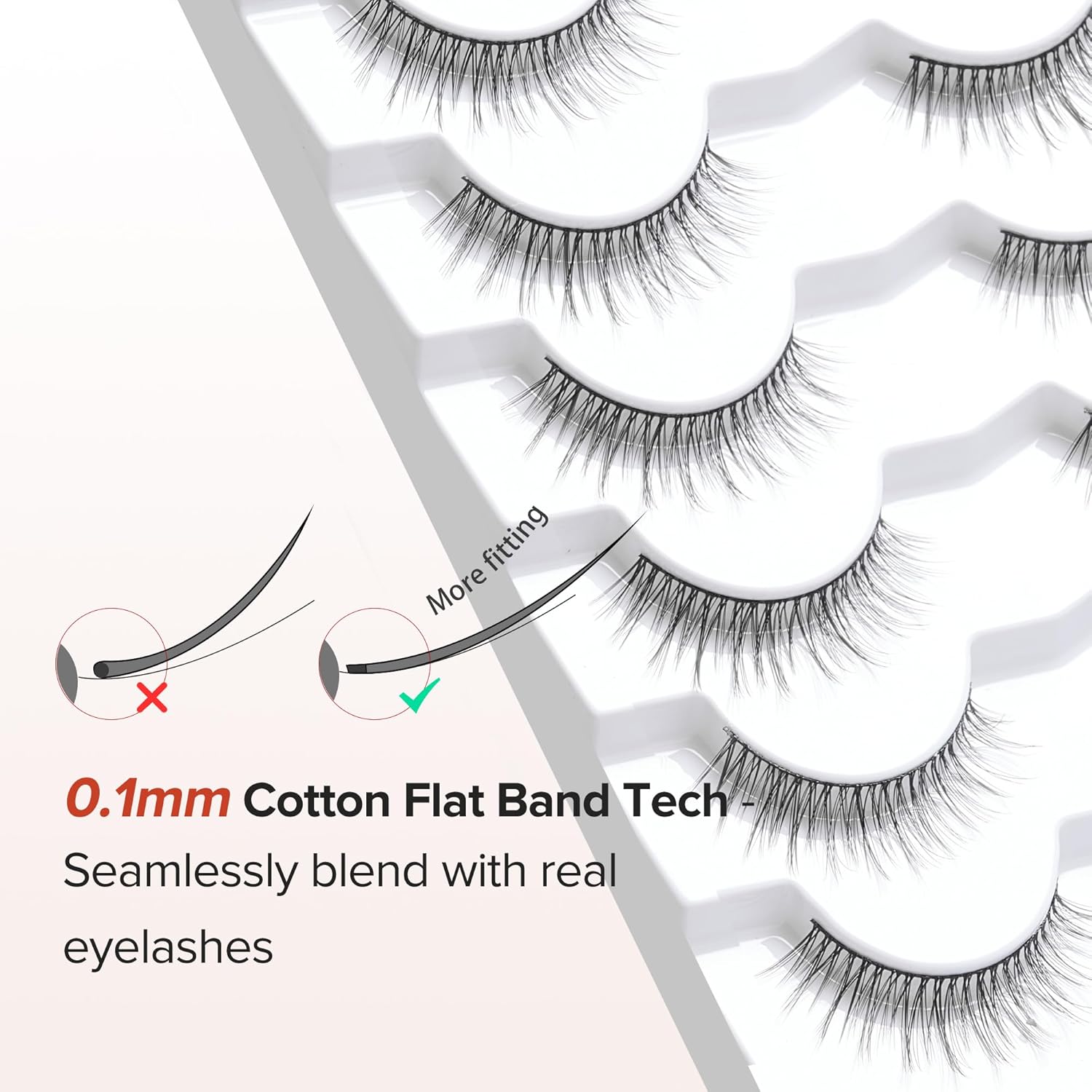 Anime Lashes Wispy False Eyelashes Natural Look 12MM Strip Lashes Thin Band False Lashes 3D Volume Fake Eyelashes 7 Pair C Curl Lash Pack Siligli-FemmiqueWomen