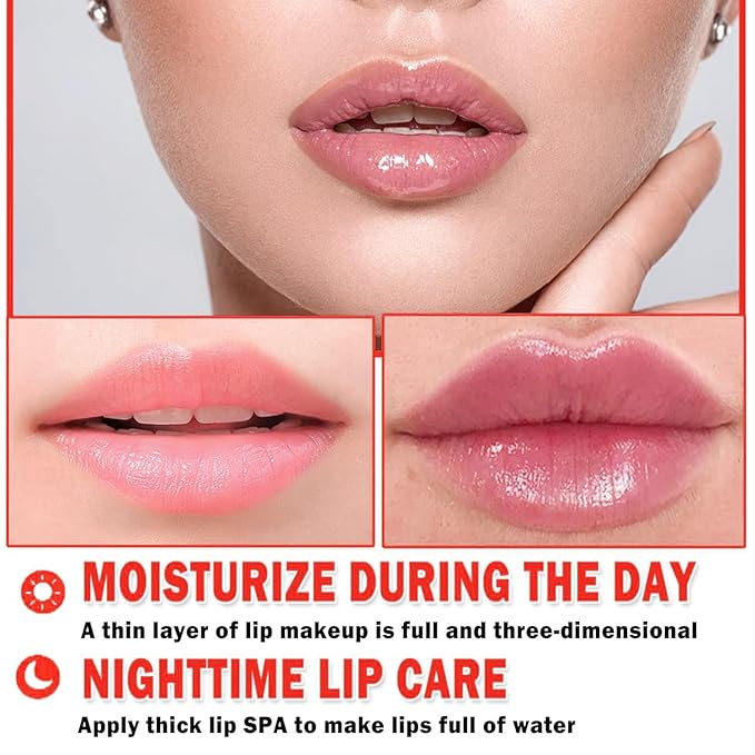 2 PCS Bee Lip Balm Honey Pot, Strawberry & Watermelon Lip Sleeping Masks Overnight, Hydrating Prevention Dry and Cracked Lip Scrubs Exfoliator Lip Care, Reduces Lip Lines-FemmiqueWomen